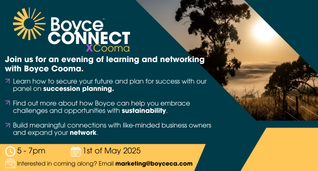 Boyce Connect Cooma invite 1st May 2025